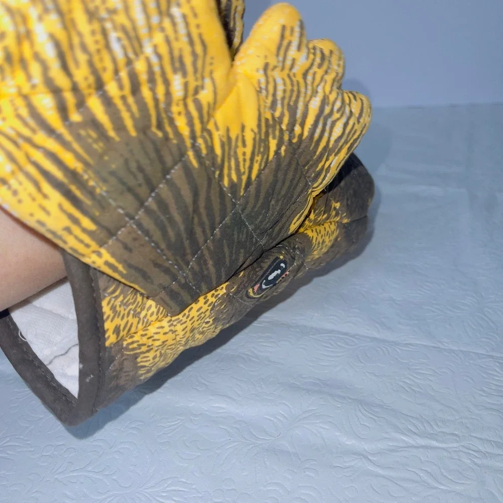 Boston Warehouse Kitchen Moose Oven Mitt OS Brown Yellow Vintage 1992 Decorative